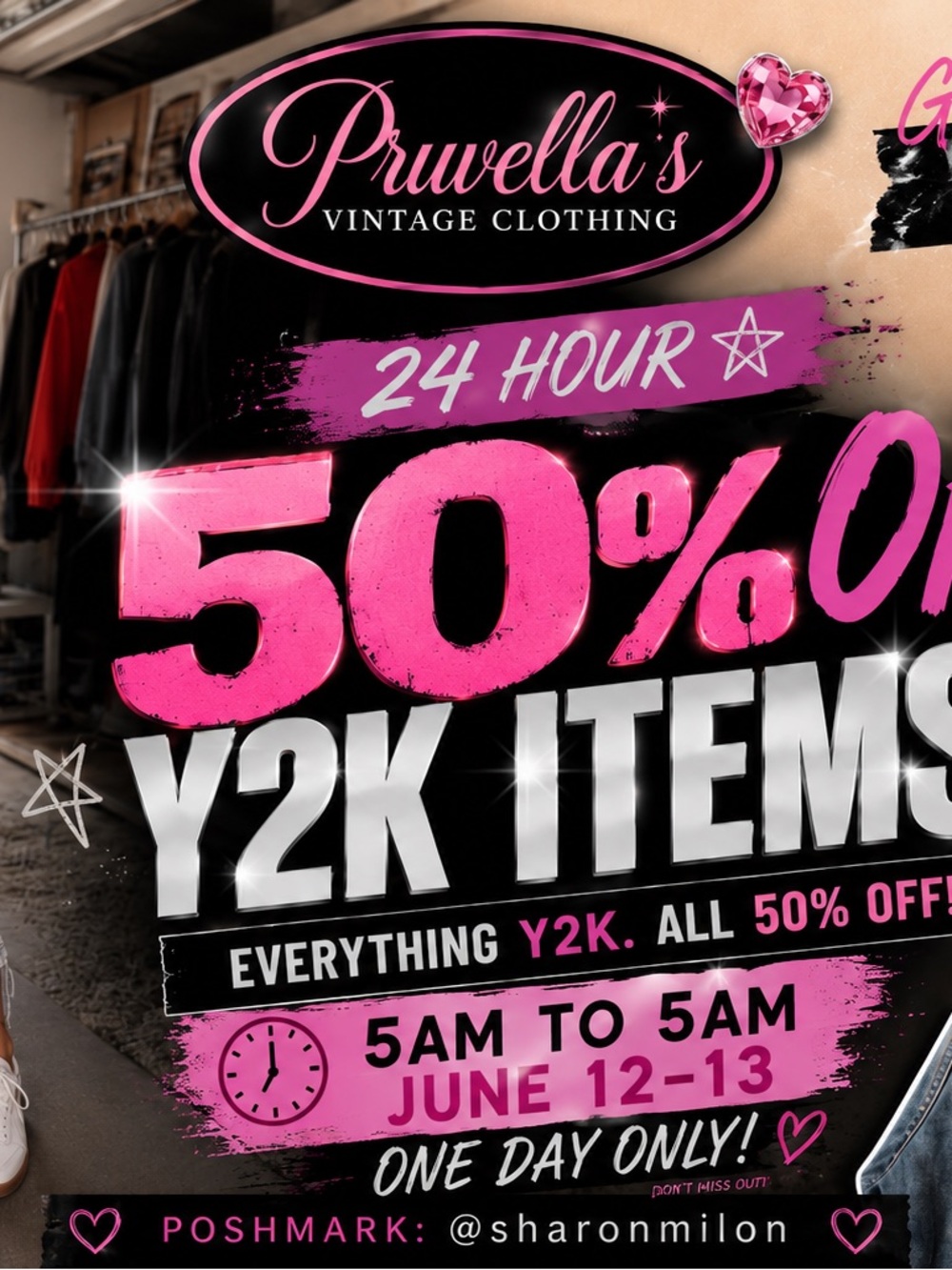 50% Off Y2K Items Sale 5am-5am 6/12-6/13